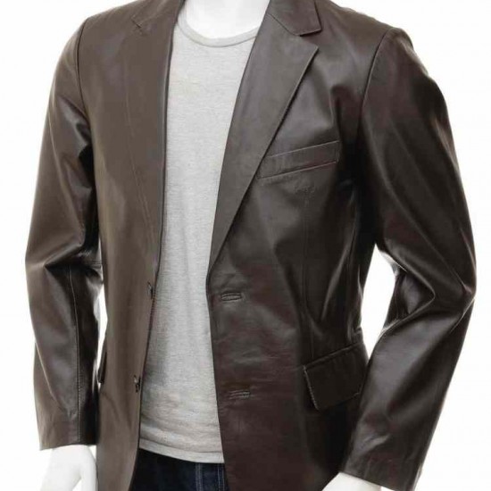 Men’s Ultimate Crossover Real Leather Blazer Jacket