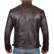 Mens Brown Genuine Lambskin Motorcycle Leather Jacket