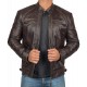 Mens Brown Genuine Lambskin Motorcycle Leather Jacket