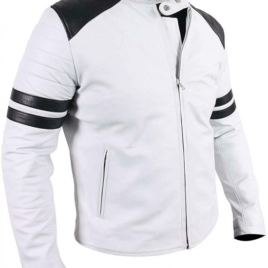 Mens Bruce Lee Popular Vintage Classic White Men's Casual Jacket