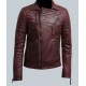 Mens Burgundy Color Biker Style Leather Jacket