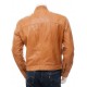 Mens Cafe Racer Real Leather Biker Jacket