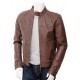 Mens Cafe Racer Real Leather Biker Jacket