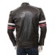 Mens Classic Racing Quilted Real Leather Biker Jacket