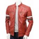 Mens Classic Racing Quilted Real Leather Biker Jacket