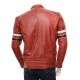 Mens Classic Racing Quilted Real Leather Biker Jacket