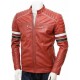 Mens Classic Racing Quilted Real Leather Biker Jacket