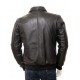 Mens Classic Shirt Collar Real Leather Bomber Jacket