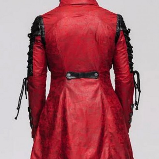 Mens Cloud Devil Red Gothic Coat