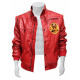 Mens Cobra Kai Karate Kid Johnny Lawrence Red Leather Jacket