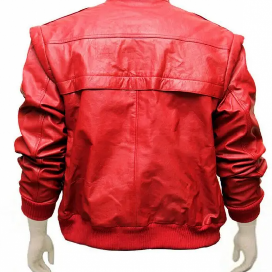 Mens Cobra Kai Karate Kid Johnny Lawrence Red Leather Jacket