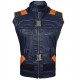 Mens Erik Killmonger Panther Blue Leather Vest