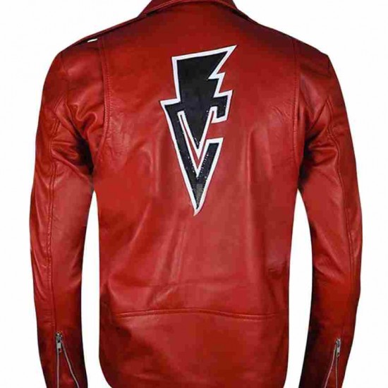 Mens Finn Balor WWE Superstar Balor Club Red Leather Jacket