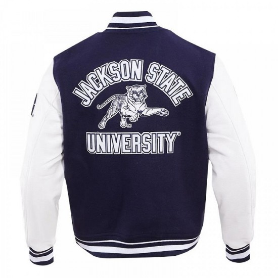 Mens Jackson State University Classic Rib Wool Varsity Jacket