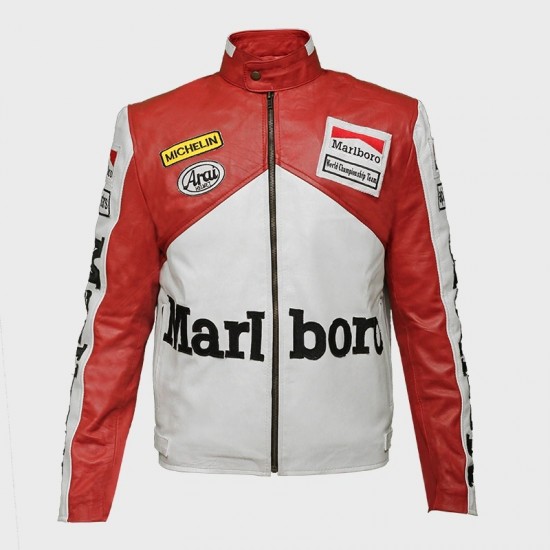 Mens Marlboro Bike Racing Leather Jacket