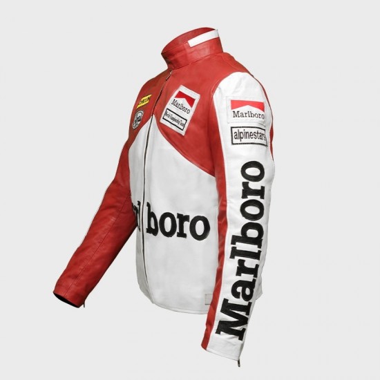 Mens Marlboro Bike Racing Leather Jacket