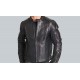 Mens Padded Leather Motorcycle Jacket