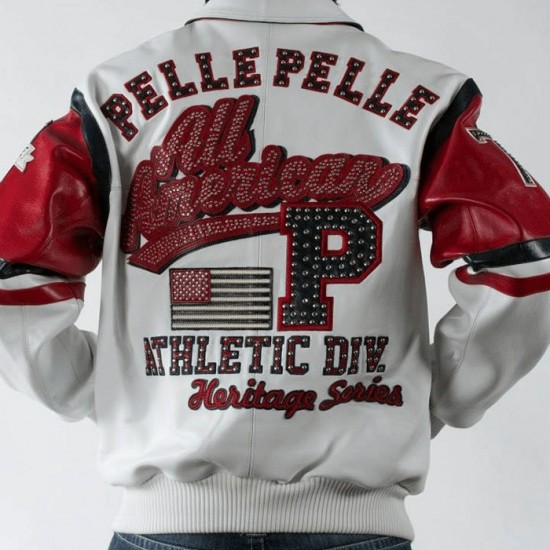 Mens Pelle Pelle All American White Jacket