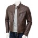 Mens Quilt Elegant Classic Real Leather Biker Jacket