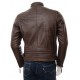 Mens Quilt Elegant Classic Real Leather Biker Jacket