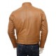 Mens Quilt Elegant Classic Real Leather Biker Jacket