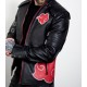 Mens Red Clouds Cloak Black Leather Jacket