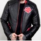 Mens Red Clouds Cloak Black Leather Jacket