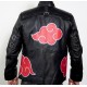 Mens Red Clouds Cloak Black Leather Jacket