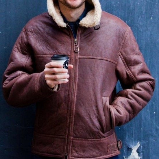 Mens Sheepskin Aviator Flying Jacket