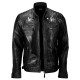 Mens Skull Design Distressed Cafe Racer Motorcycle Jacket