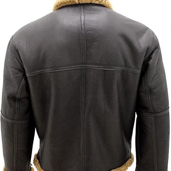 Men’s Brown RAF Real Shearling Jacket