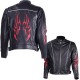 Men’s Fire Flame Black Racer Style Motorcycle Jacket