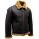 Men’s RAF Real Shearling Sheepskin Flying Leather Jacket with Ginger Fur