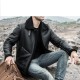 Men’s Shearling Leather Coat with Turn-Down Collar Winter Warm Jacket