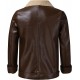 Men’s Street Style Brown Shearling Leather Jacket