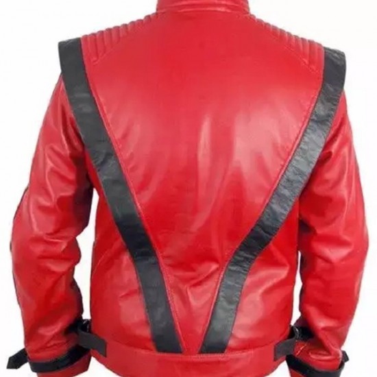 Michael Jackson Thriller Red Costume Leather Jacket