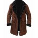 Mickey O'Neil Brad Pitt Snatch Brown Suede Shearling Coat               