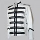 Military Style Men White Motorcycle Jacket