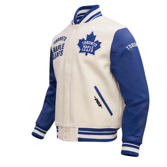 NHL Toronto Maple Leafs Retro Off-White Classic Varsity Jacket