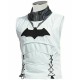 Mens Arkham Knight White With Black Bat Style Vest and Jacket