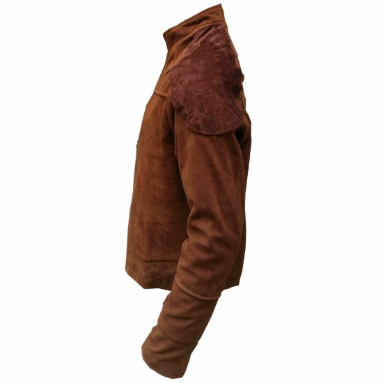 New Men's Battlestar Galactica Colonial Viper Pilot Brown Suede Leather Jacket