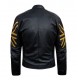 New Men's Biker Black UK Flag Leather Jacket