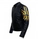 New Men's Biker Black UK Flag Leather Jacket