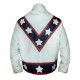 New Men's Evel Knievel White Biker Stunt Leather Jacket