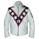 New Men's Evel Knievel White Biker Stunt Leather Jacket