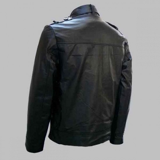 New Men's Soft Biker Black Crop Leather Jacket