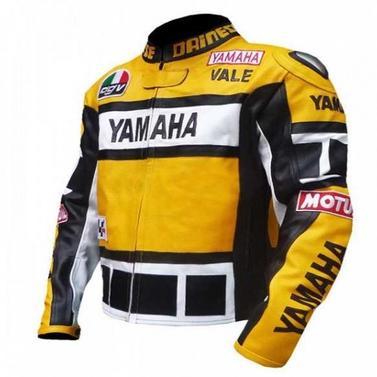 New Men's Yamaha Motorcycle Cow Hide Leather Jacket