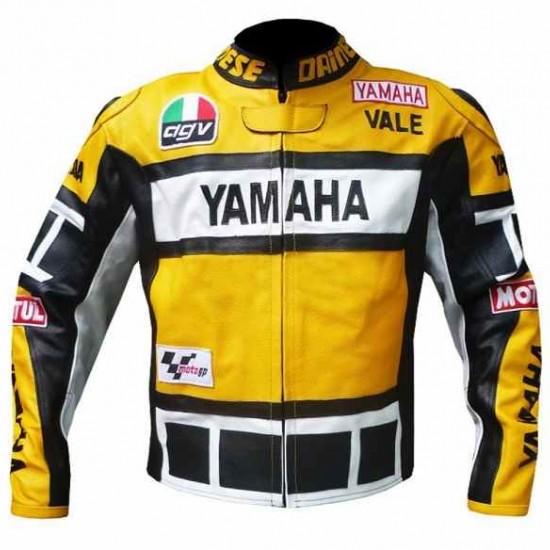 New Men's Yamaha Motorcycle Cow Hide Leather Jacket