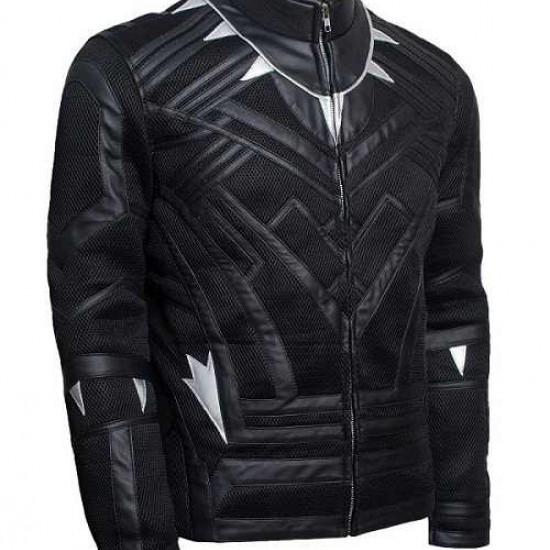 New Mens Black Panther Leather Jacket