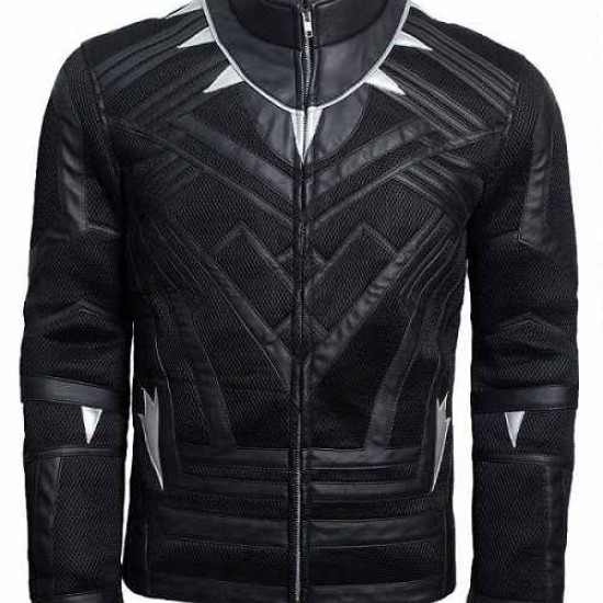 New Mens Black Panther Leather Jacket